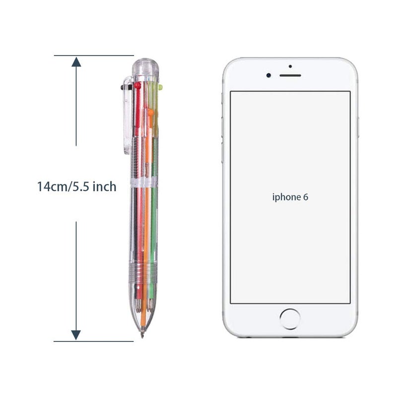 smttw 4 Pack 0.5mm 6-in-1 Multicolor Ballpoint Pen - Best for Smooth Writing-Retractable Ballpoint Pens for Office School Supplies Students Children Unique Gifts - Image 2